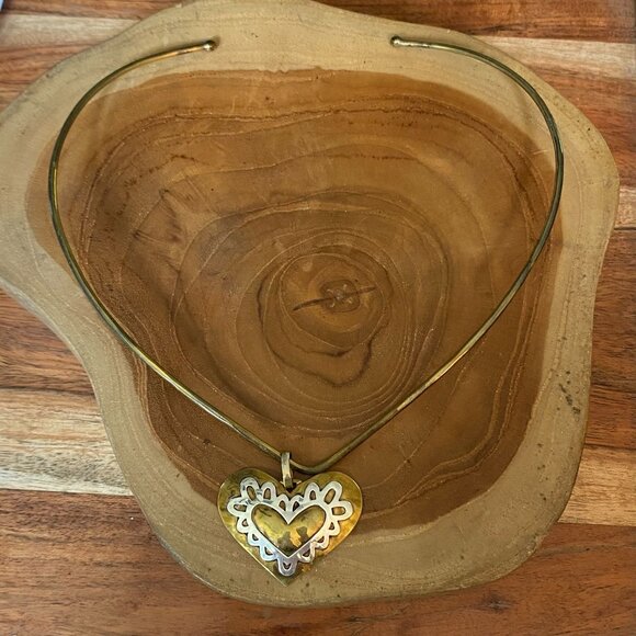 RETIRED Jeep Collins Necklace, Brass and Sterling Silver - Picture 1 of 4